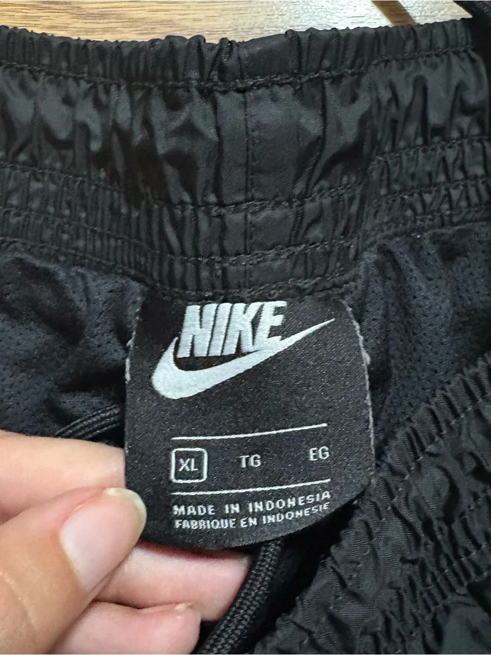 Vintage Nike Black Nylon Track Pants Joggers Running XL